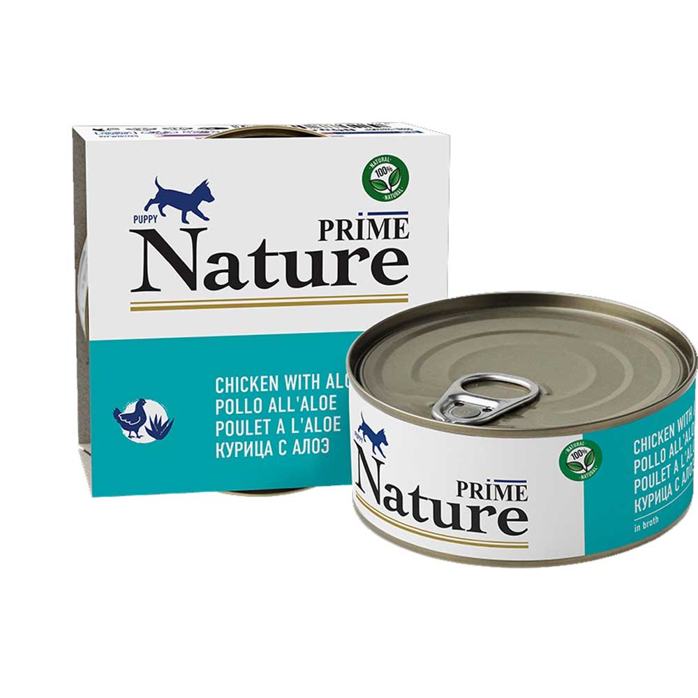 Консервы Prime (Прайм) Nature Для Щенков Курица и Алоэ в Бульоне 150г