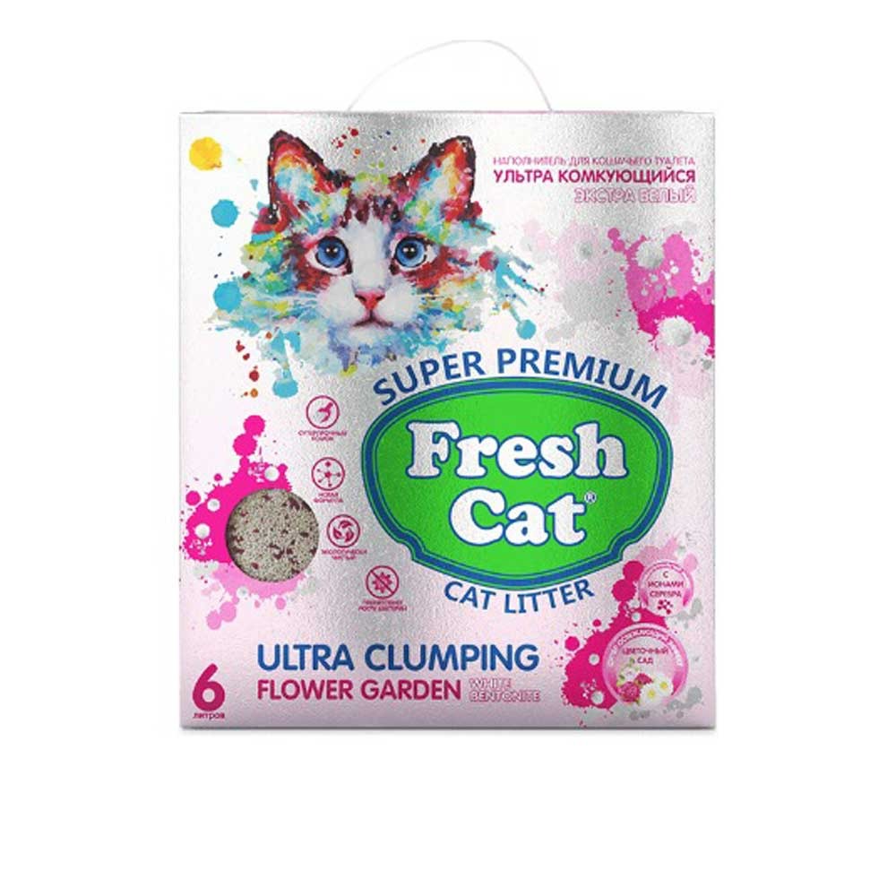 Комкующийся Наполнитель Fresh Cat (Фреш Кэт) Цветущий Сад 5.16кг/6л