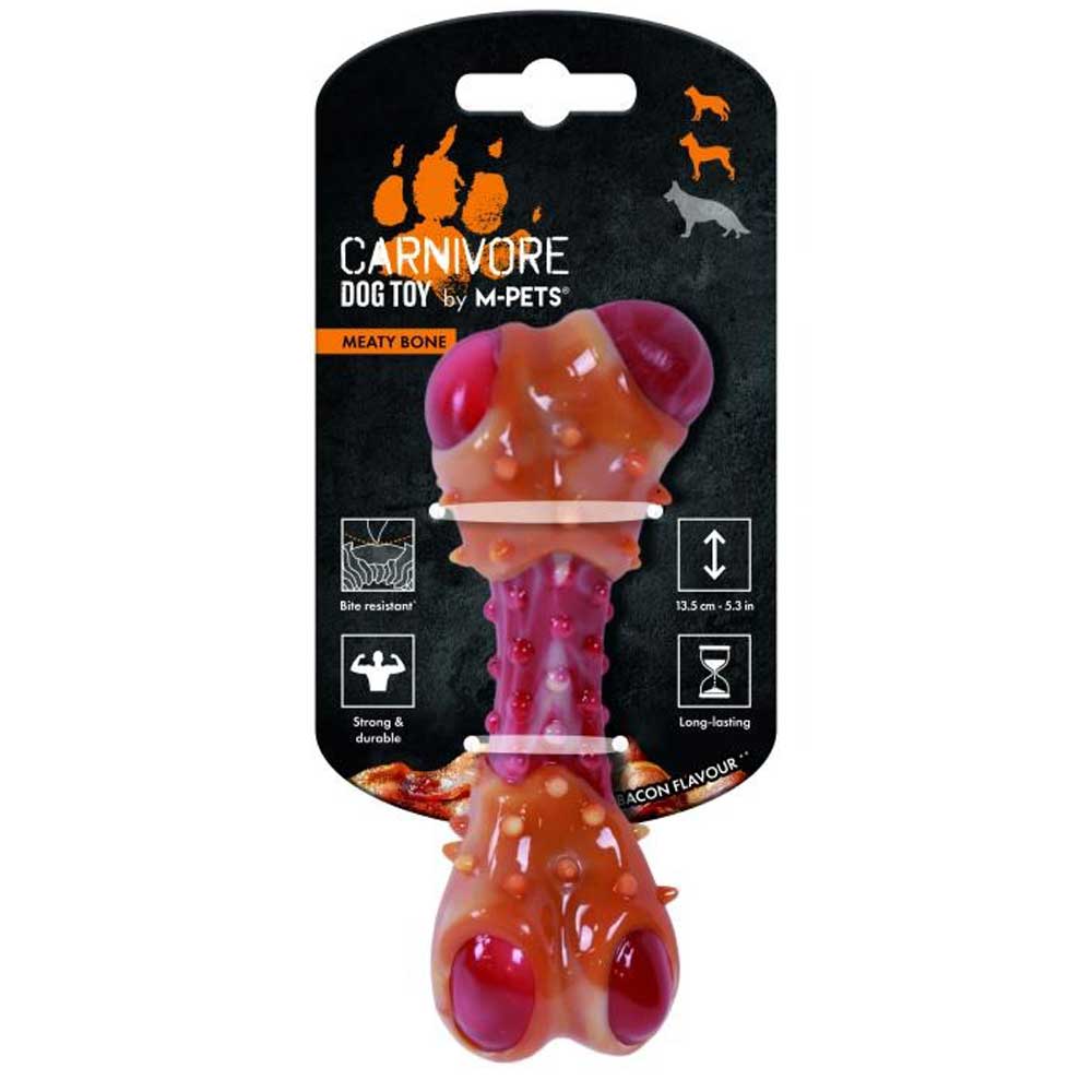 Игрушка M-Pets (М-Петс) Для Собак Карнивор Кость, Вкус Бекона, Красная 10661699 14,5*5,1*5см