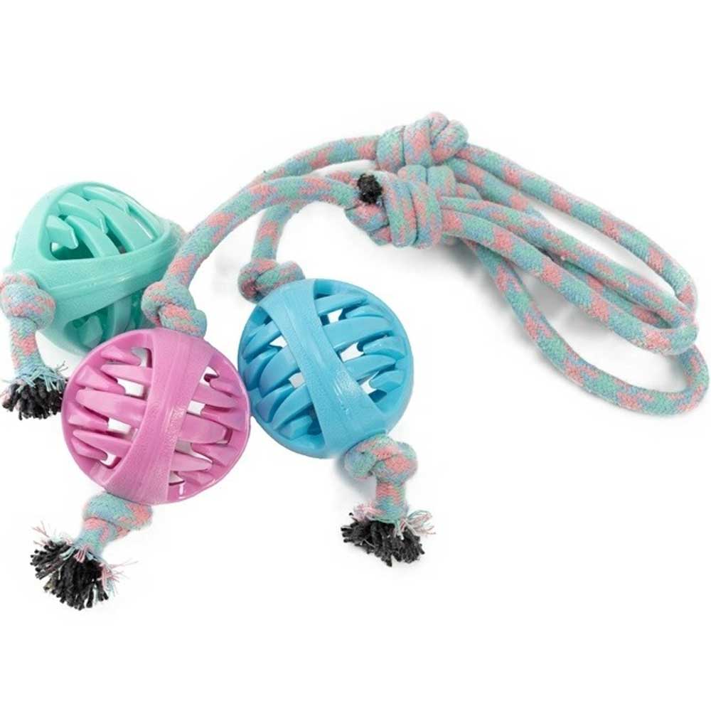 Игрушка Wogy (Воги) Для Собак Мяч с Веревкой 2424-5270 8см 125г