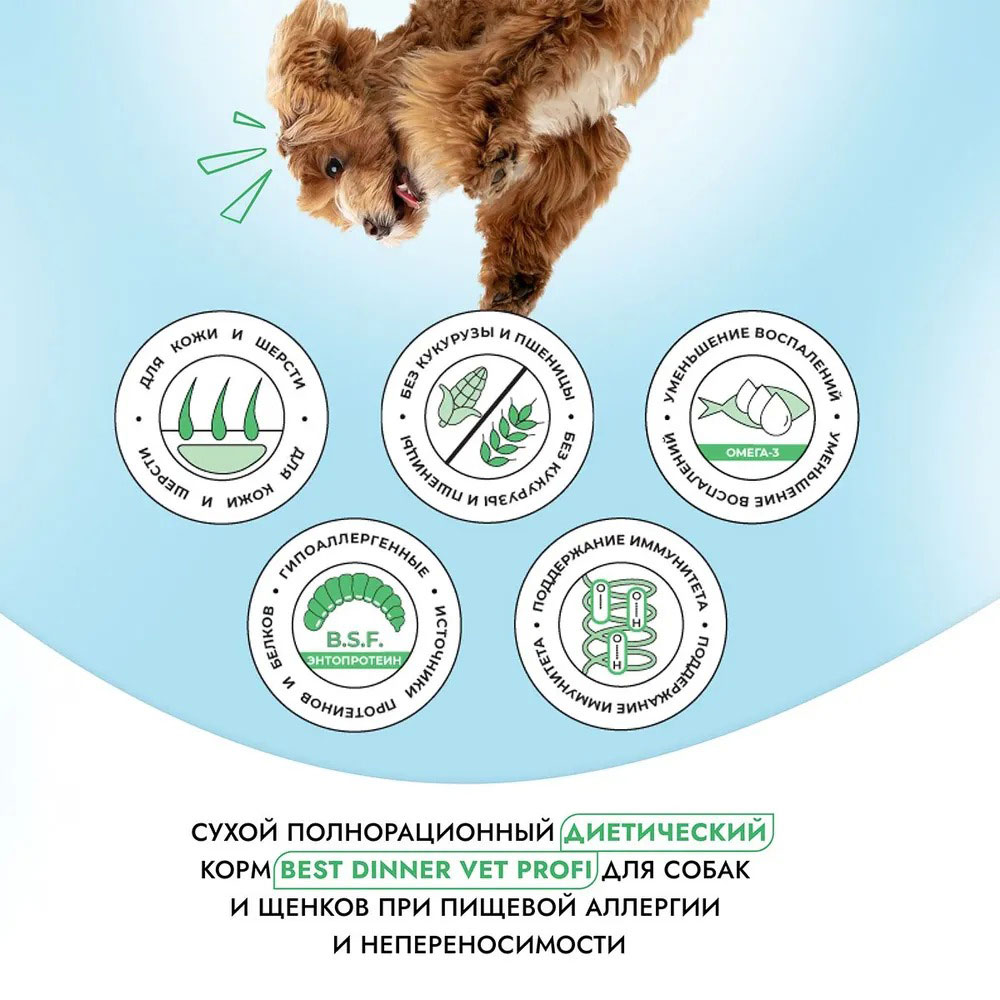 Сухой Корм Best Dinner (Бест Диннер) Vet Profi Hypoallergenic Для Собак При Пищевой Аллергии 2кг 75108