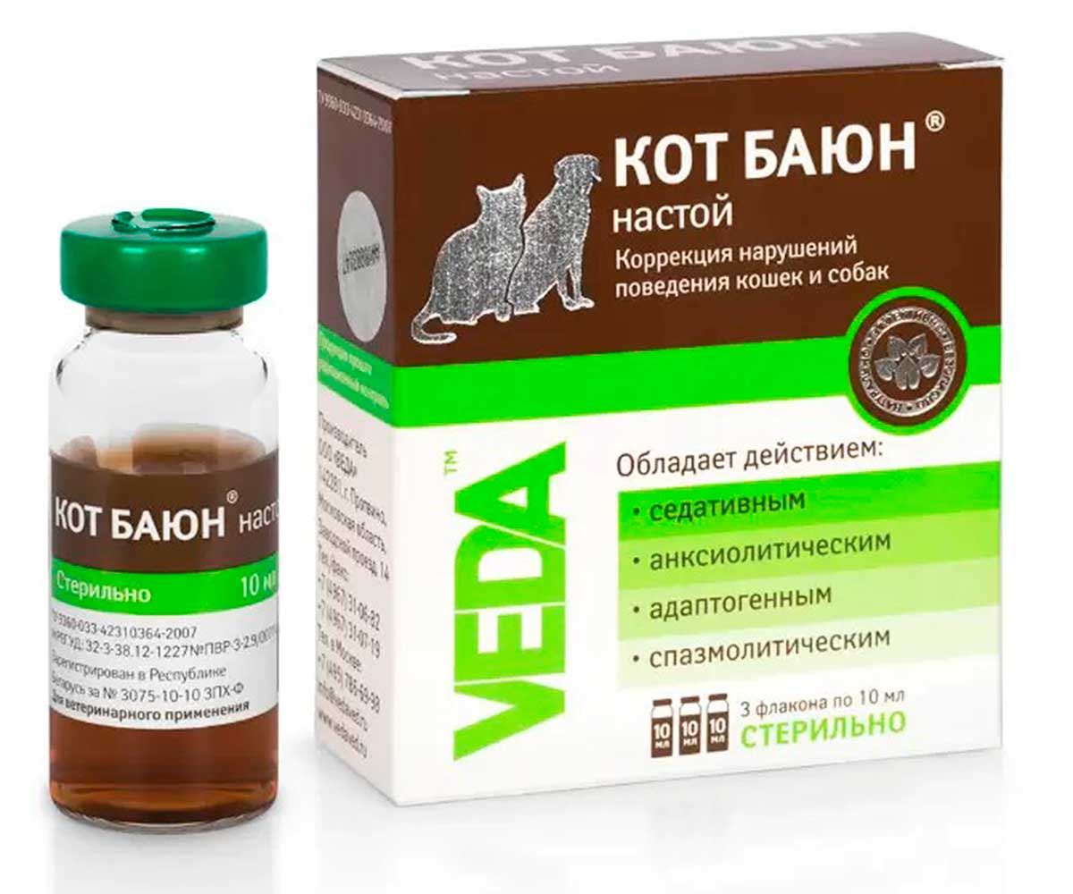 Кот Баюн Настой Коррекция Нарушений Поведения Кошек и Собак VEDA (Веда) 10мл 3шт