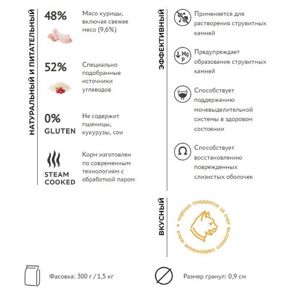 Лечебный Сухой Корм Elato (Илато) Holistic Vet Special Urinary Для Кошек Курица 300г
