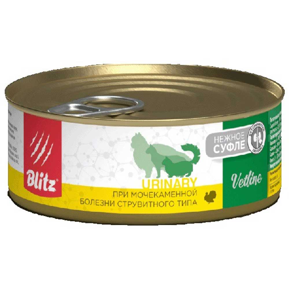Влажный Корм Blitz (Блиц) Cat Urinary Для Кошек При МКБ Струвитного Типа Индейка 100г