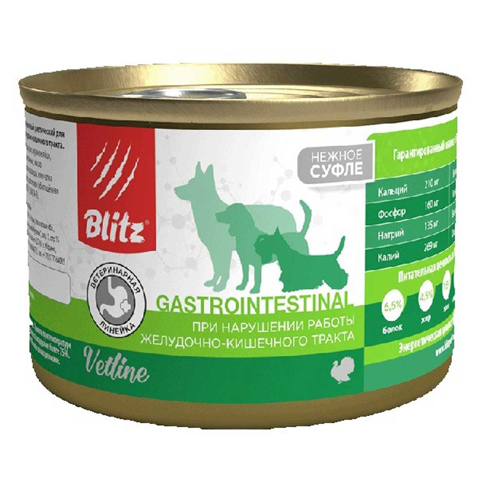 Влажный Корм Blitz (Блиц) Dog Gastrointestinal Для Собак При Нарушении Работы ЖКТ 200г