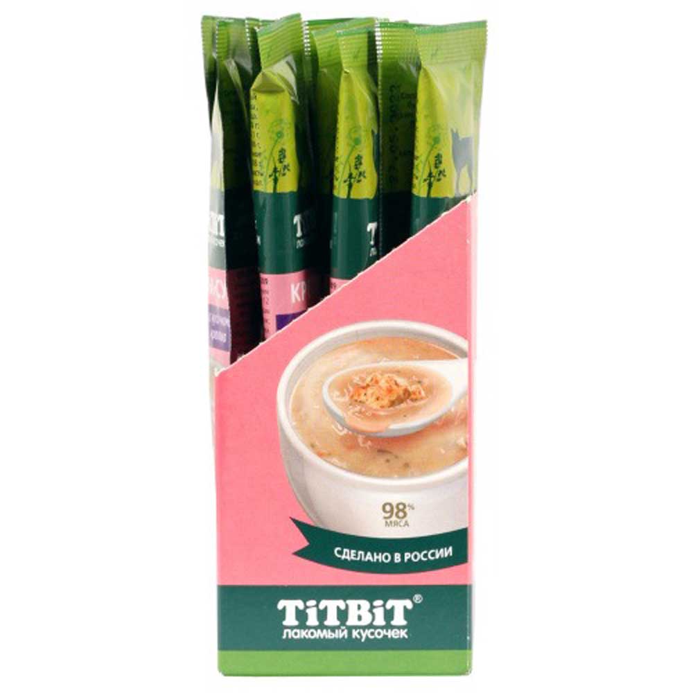 Лакомство TiTBiT (Титбит) Для Кошек Крем-Суп с Кусочками Кролика 10г*2 315658