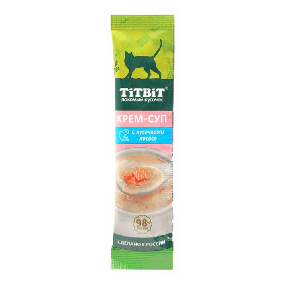 Лакомство TiTBiT (Титбит) Для Кошек Крем-Суп с Кусочками Лосося 10г*2 316556