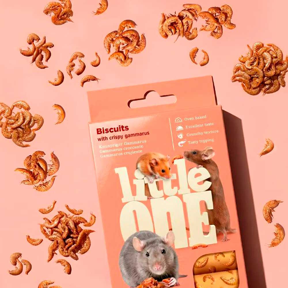 Лакомство Little One (Литтл Ван) Для Хомяков, Крыс, Мышей и Песчанок Бисквиты с Хрустящим Гаммарусом 5*7г