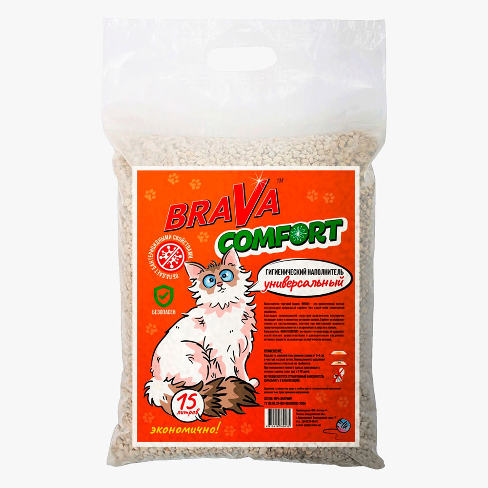 Наполнитель Для Кошек Brava (Брава) Comfort Универсальный 15л