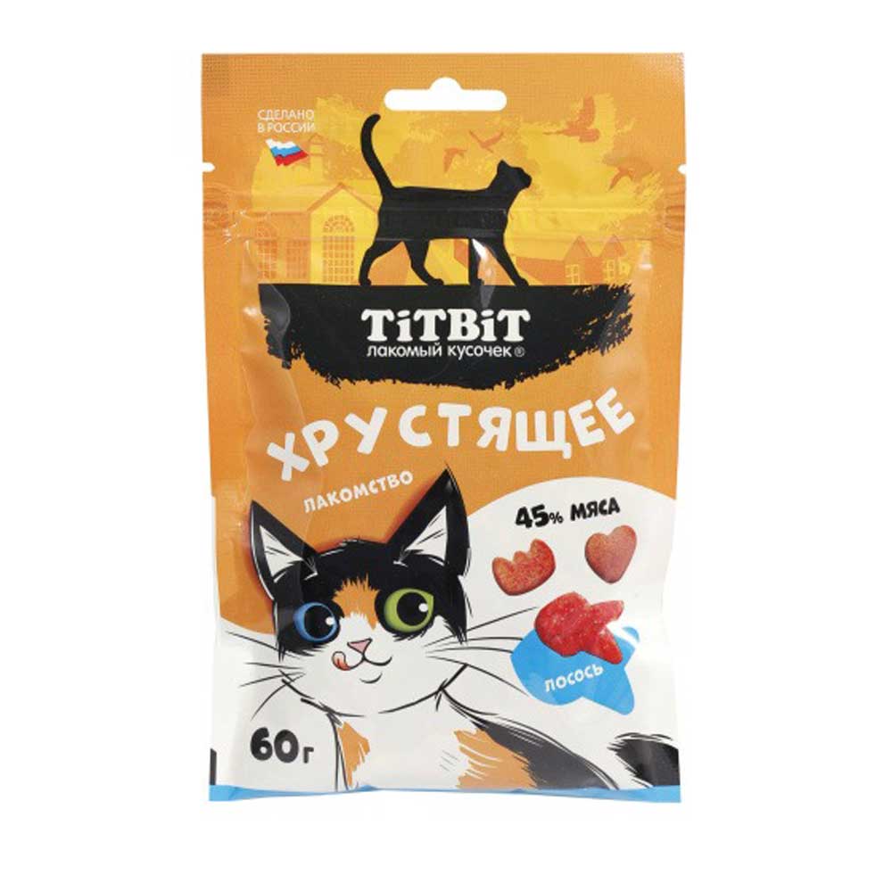Лакомство TiTBiT (Титбит) Для Кошек Хрустящее с Лососем 60г