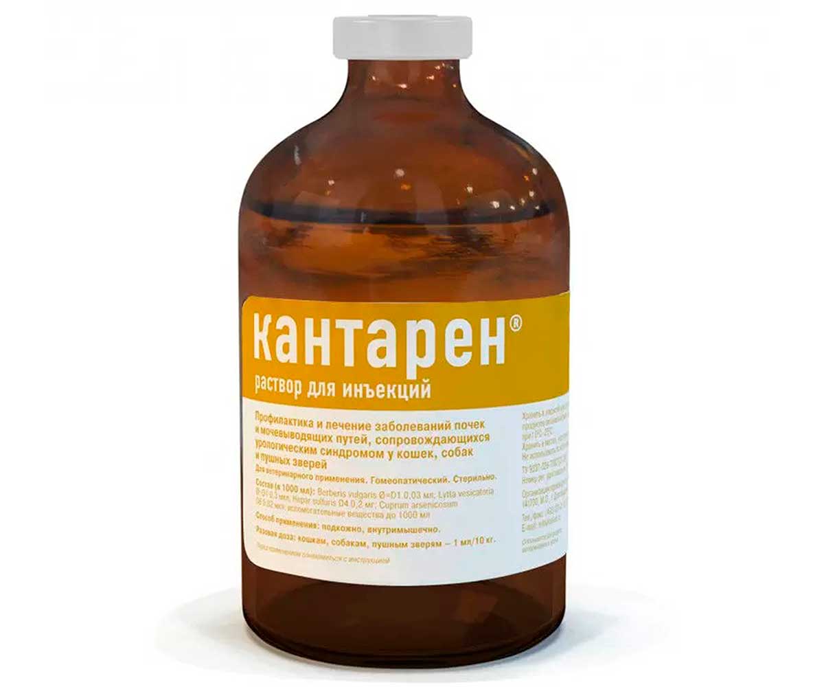 Кантарен Гомеопатический Препарат Для Профилактики и Лечения Заболеваний Почек и Мочевыводящих Путей Раствор Для Инъекций 100 мл Хелвет