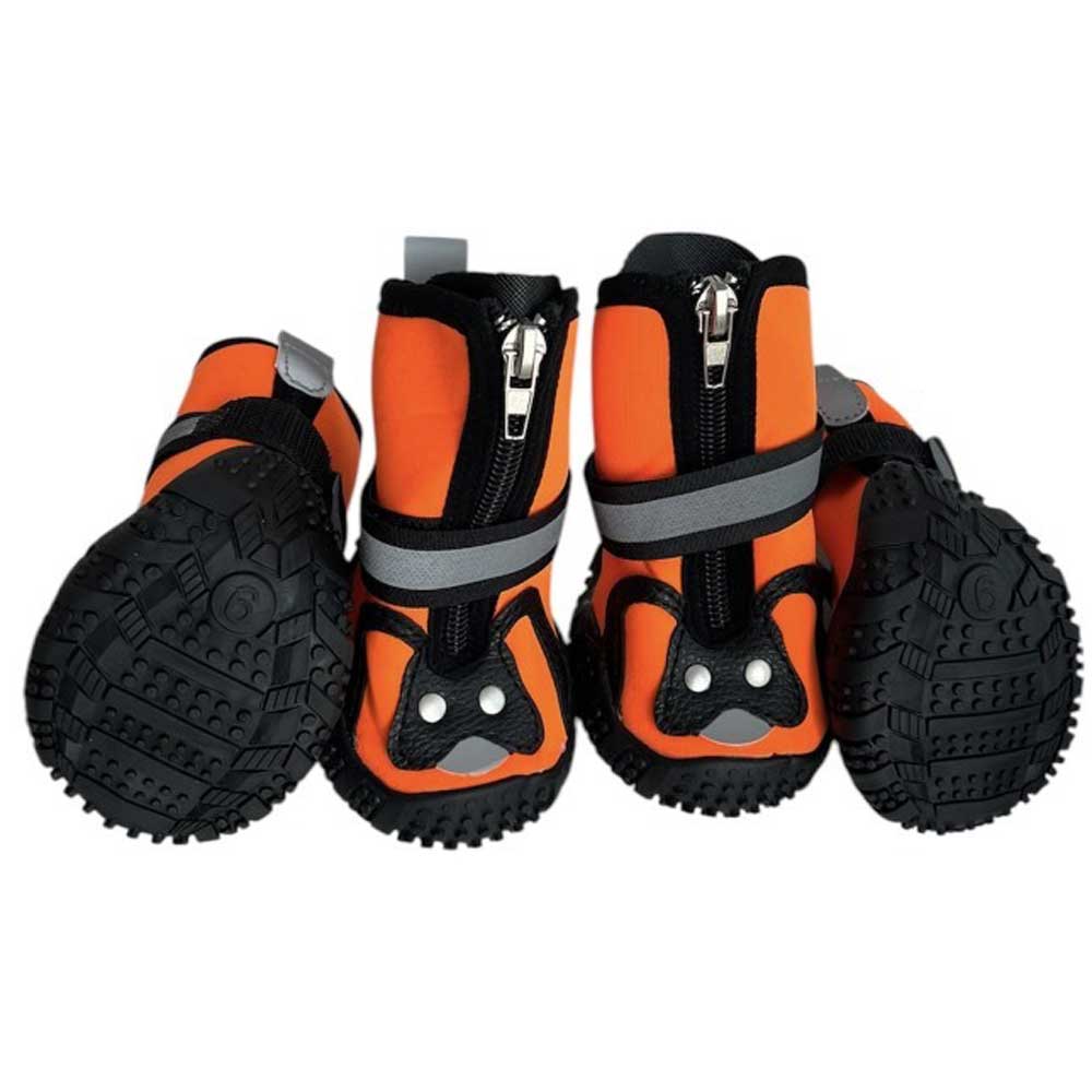 Сапожки Pet FAshion (Пет Фешн) Клёпа, Светоотражающие, Оранжевый Р.13, 10,5*9см