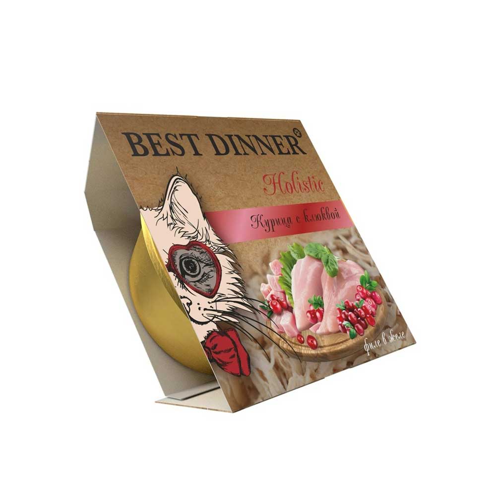 Консервы Best Dinner (Бест Диннер) Holistic Для Стерилизованных Кошек Курица и Клюква В Желе 75г