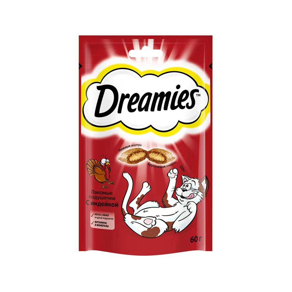 Лакомство Dreamies (Дримис) Для Кошек Лакомые Подушечки Индейка 60г