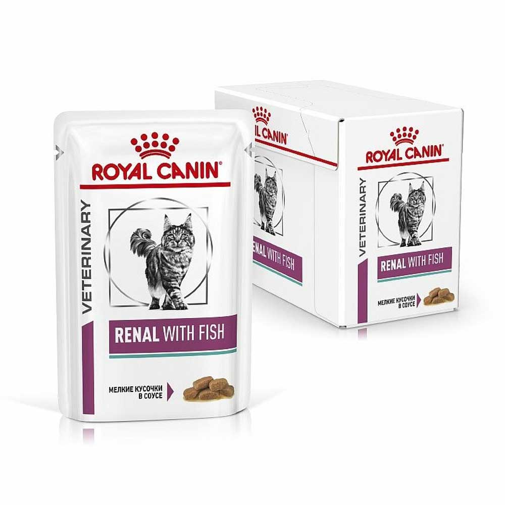 Влажный Корм Royal Canin (Роял Канин) Для Кошек Диетический Renal With Fish Для Лечения Болезни Почек в Соусе 85г