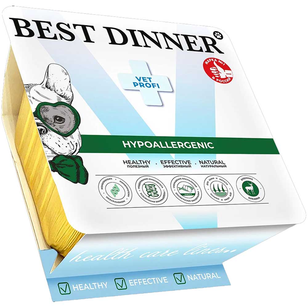Консервы Для Собак Best Dinner (Бест Диннер) Vet Profi Hypoallergenic 100г При Пищевой Аллергии Оленина