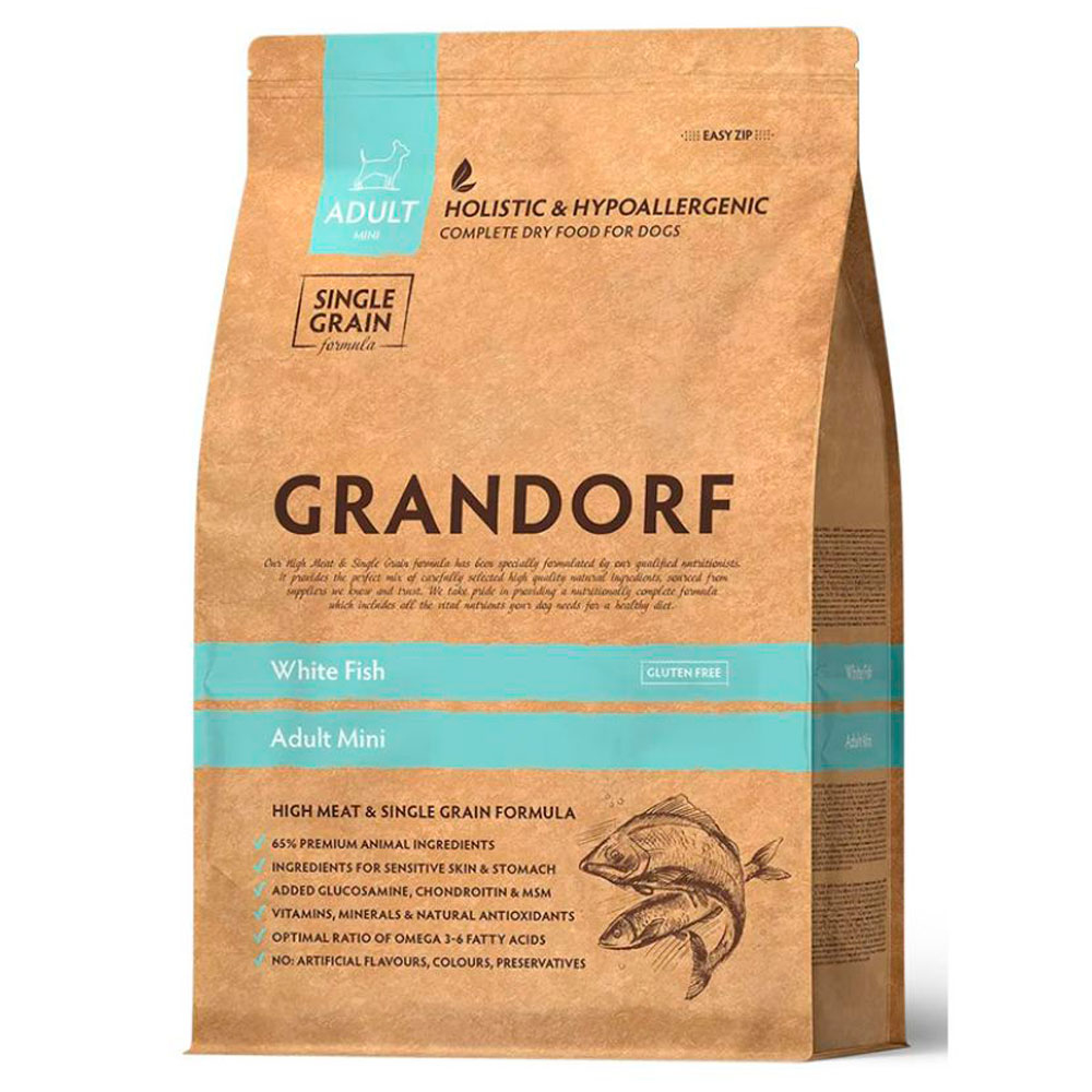 Сухой Корм Grandorf (Грэндорф) Dog Mini White Fish Для Собак Мелких Пород Белая Рыба и Рис 3кг 3342