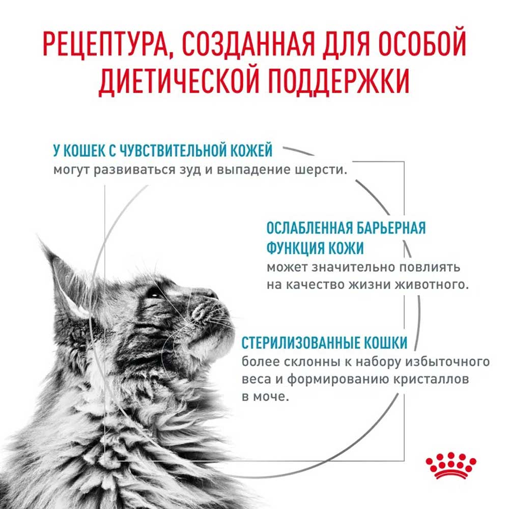 Сухой Корм Для Стерилизованных Кошек Диетический Royal Canin Skin & Coat Для Чувствительной Кожи 350г