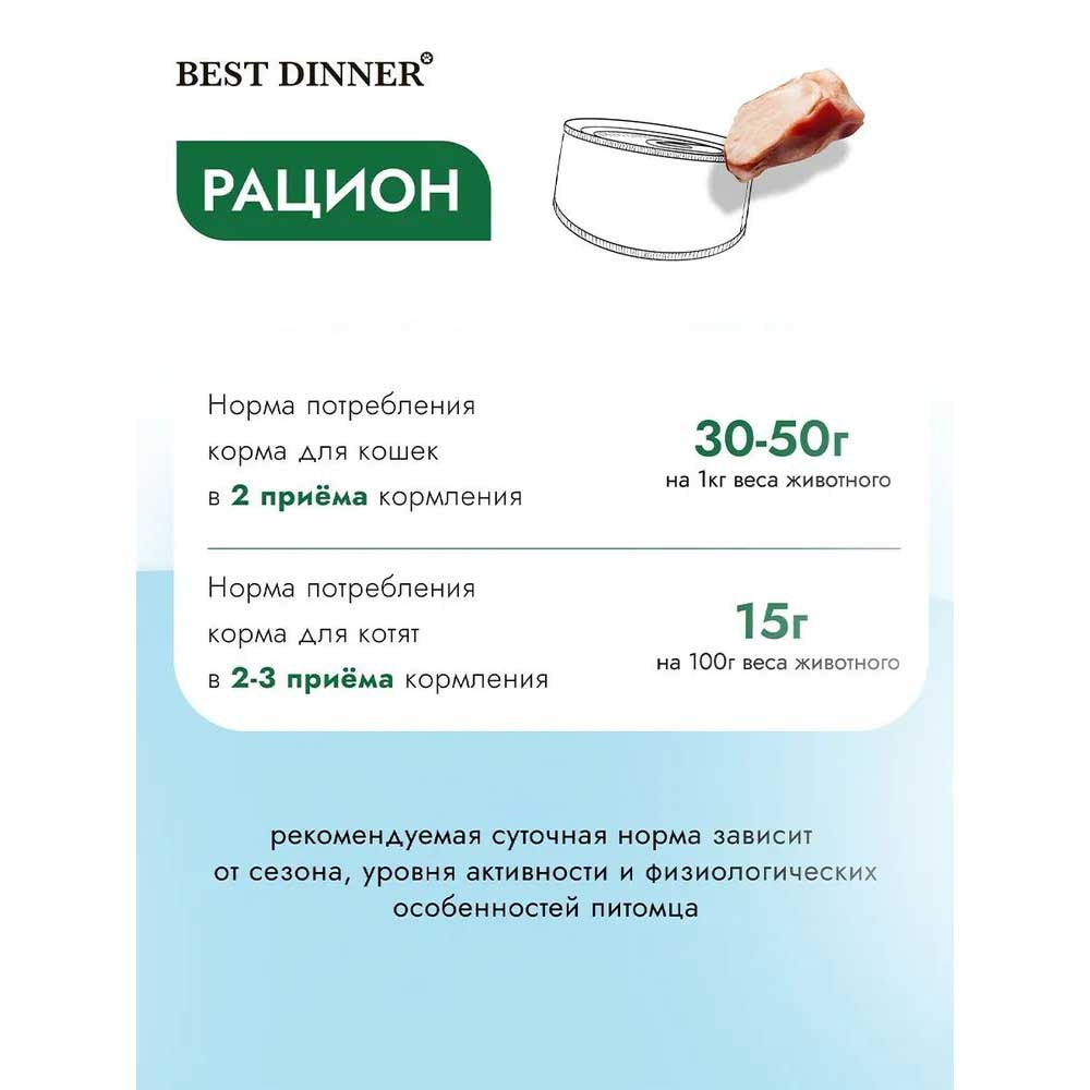 Консервы Для Котят Best Dinner (Бест Диннер) Vet Profi Hypoallergenic Пищевая Аллергия Индейка  100г