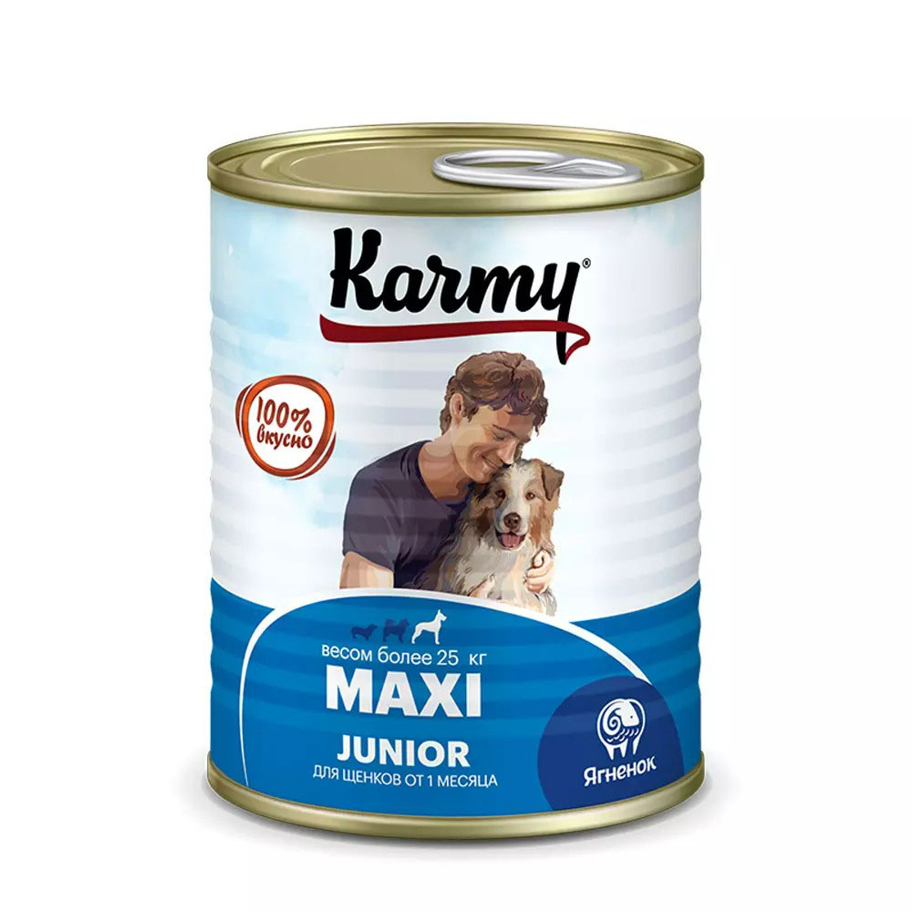 Консервы Karmy (Карми) Maxi Junior для Щенков Крупных Пород Ягненок 340г