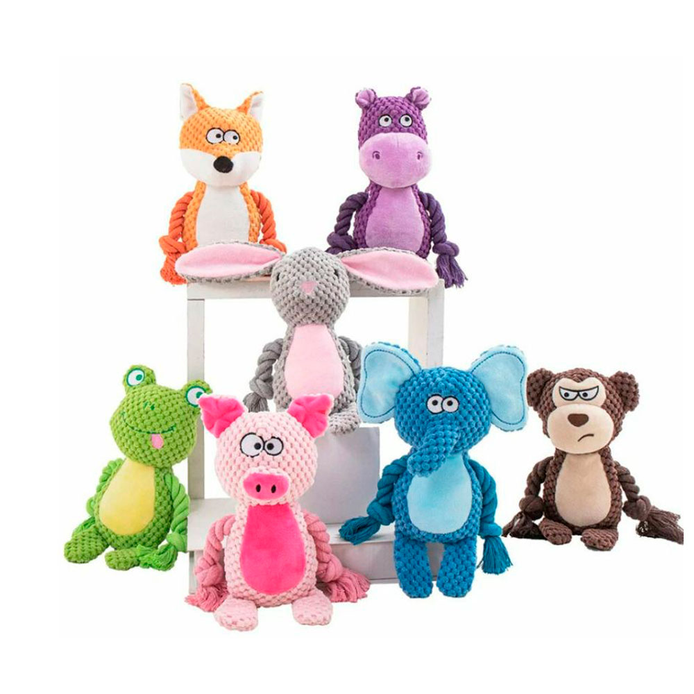 Игрушка-Пищалка Wogy (Воги) Для Собак Зверяка Мягкая с Канатами 2024-6743 30*26см