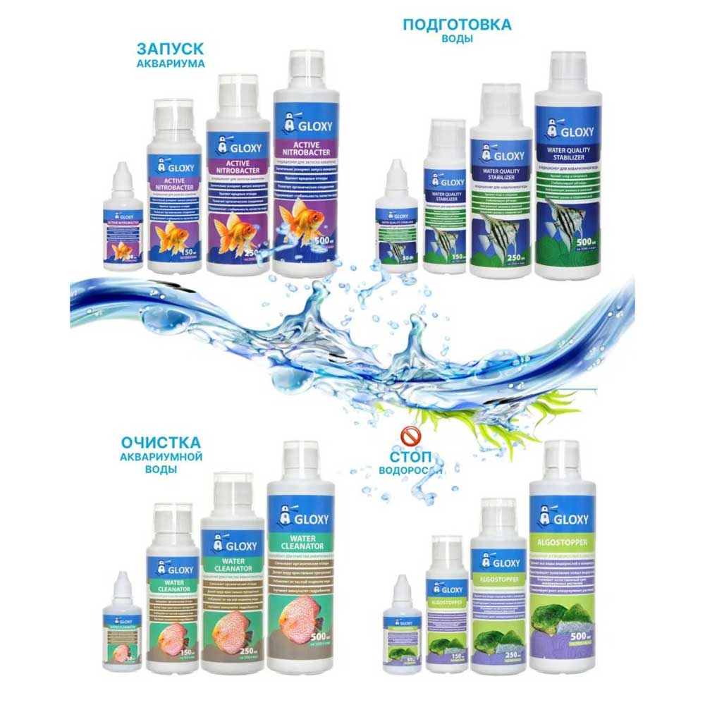 Кондиционер Gloxy (Глокси) Water Cleanator 250мл На 2500л Gl 088078