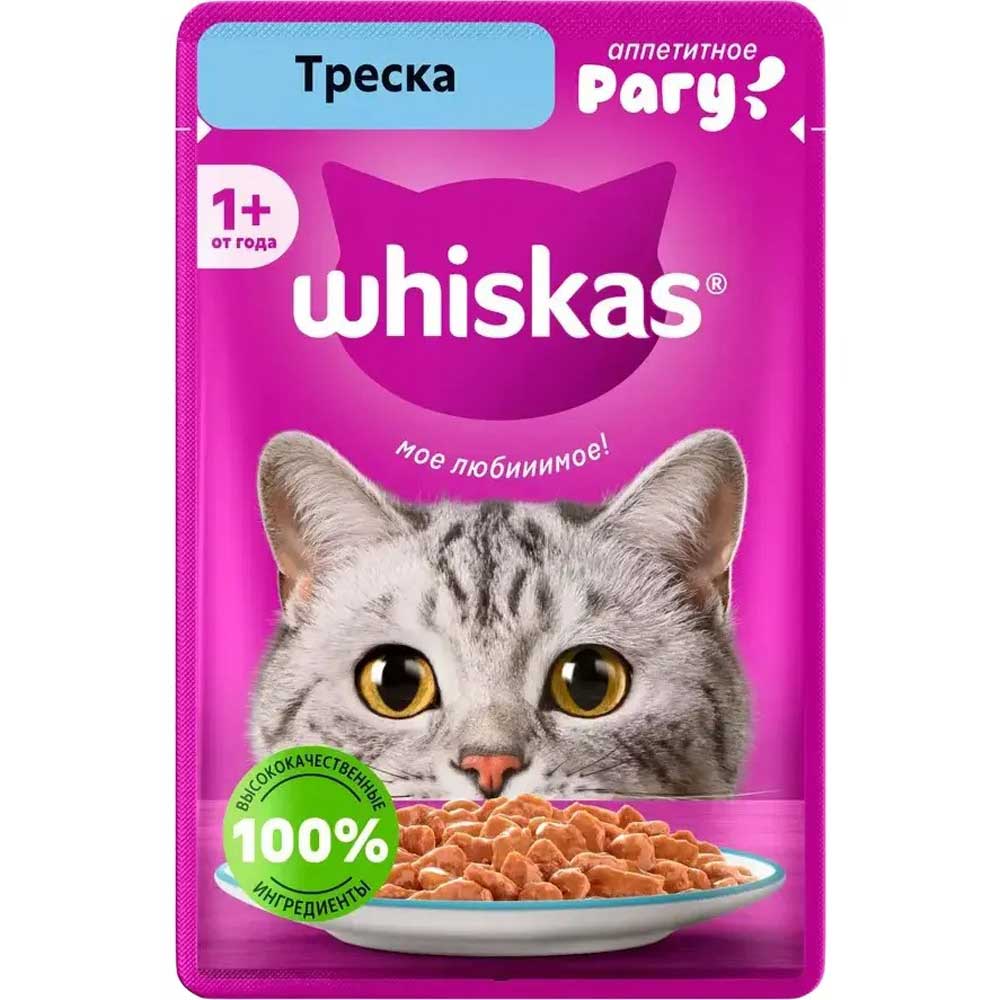 Влажный Корм Whiskas (Вискас) Для Кошек Рагу Треска 75г
