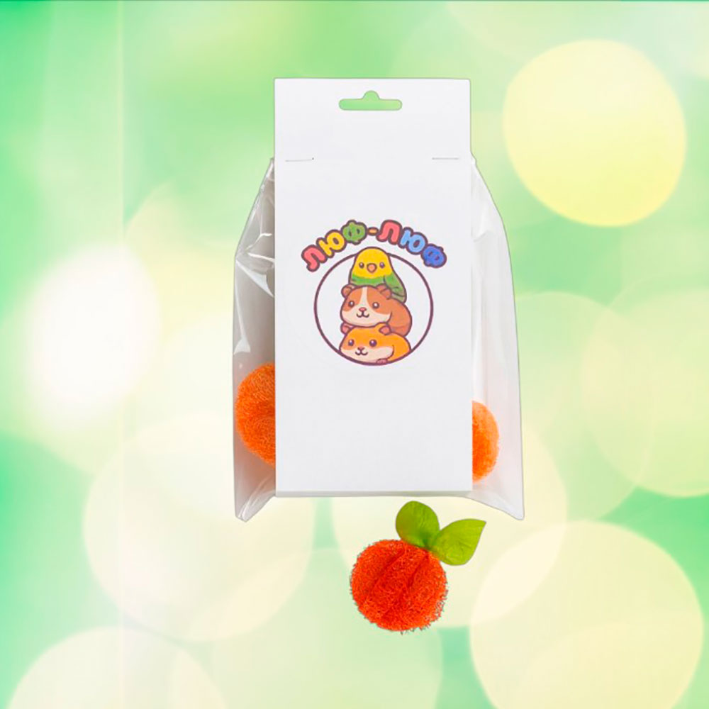 Игрушка Для Грызунов и Птиц Люф Люф Мандарин Из Люффы 00000204