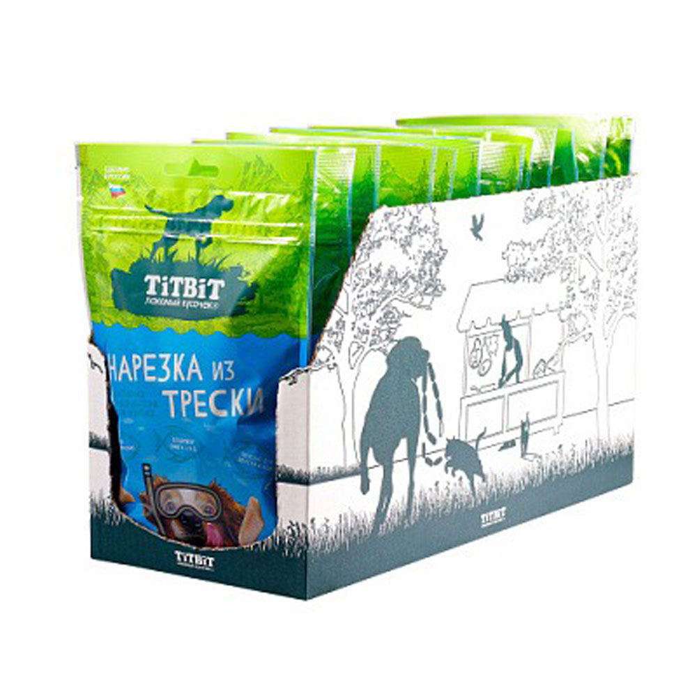 Лакомство TiTBiT (Титбит) Нарезка Из Трески Для Собак 80г 027837