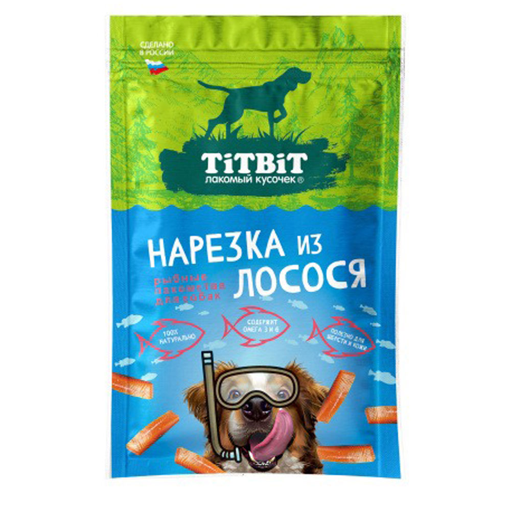 Лакомство TiTBiT (Титюит) Нарезка Из Лосося Для Собак 80г 027820