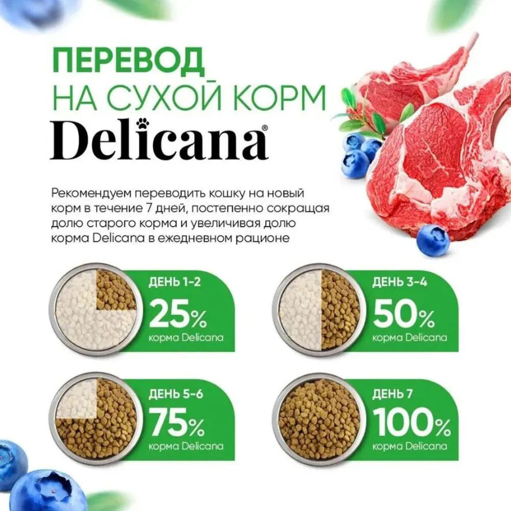 Сухой Корм Delicana (Деликана) Для Кошек Ягненок 8кг 93242