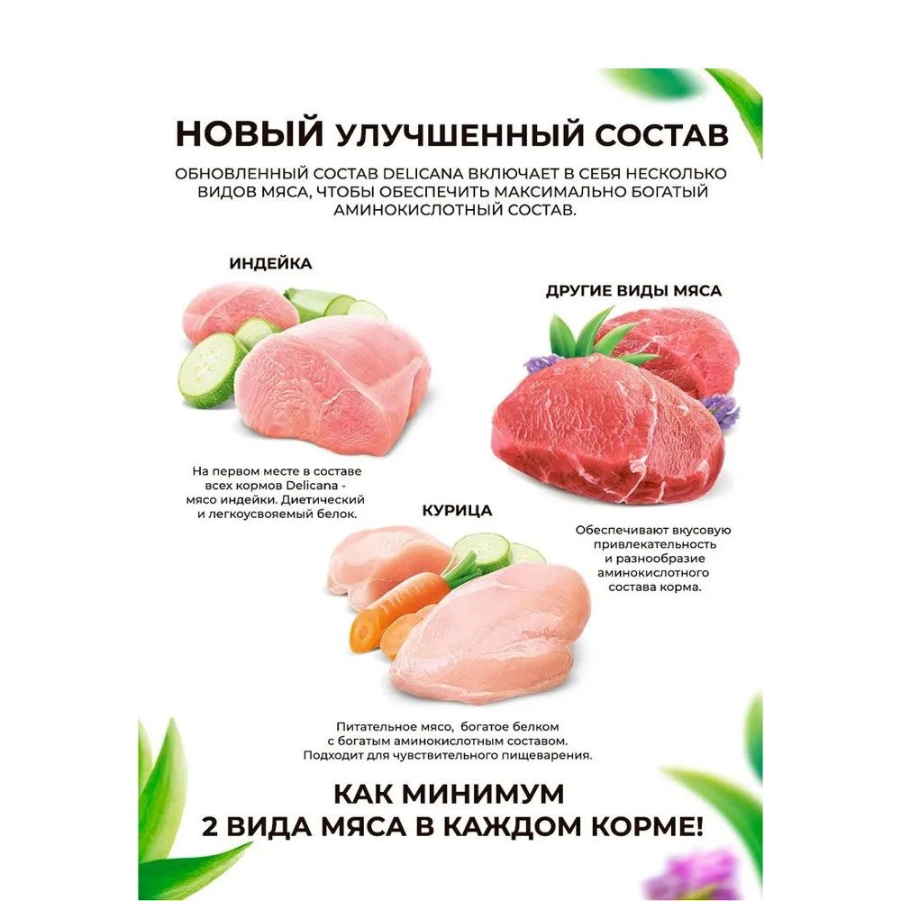 Сухой Корм Delicana (Деликана) Для Стерилизованных Кошек Ягненок 1,5кг 93532
