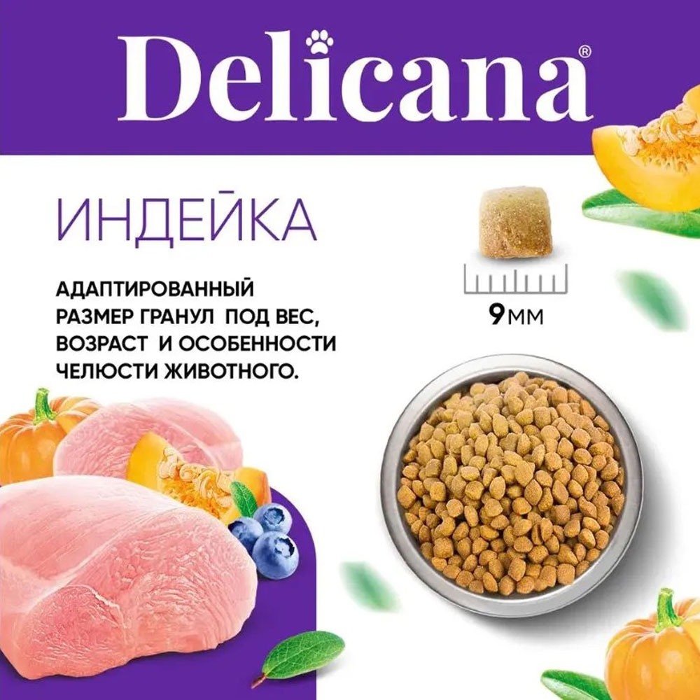 Сухой Корм Delicana (Деликана) Для Кошек с Чувствительным Пищеварением Индейка 1,5кг 93478