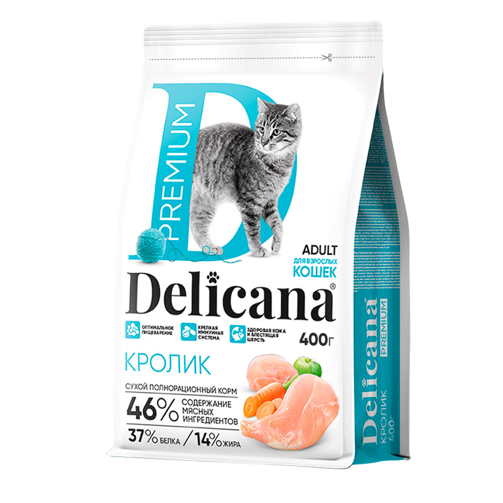 Сухой Корм Delicana (Деликана) Для Кошек Кролик 400г 93167