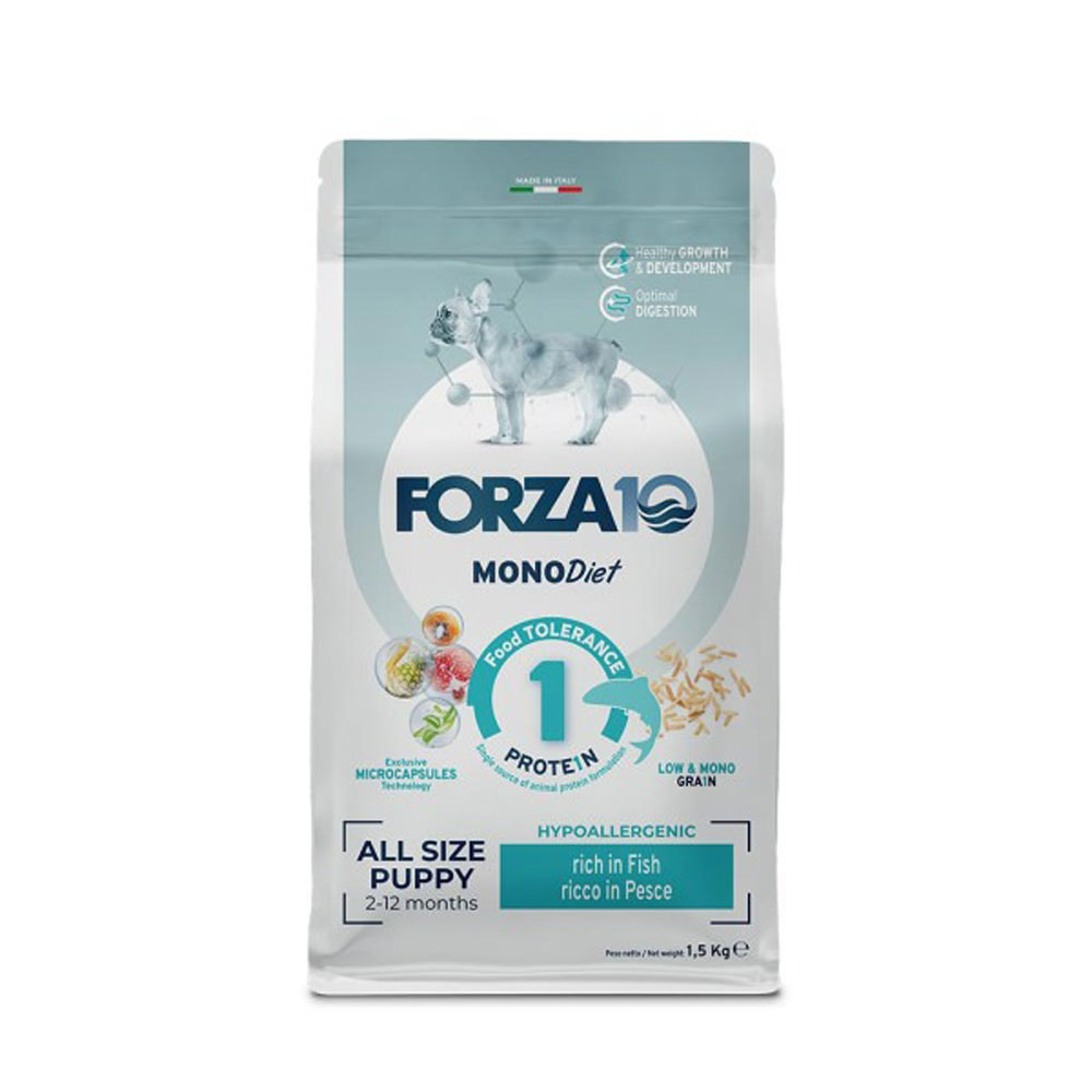 Сухой Корм Forza (Форза) 10 Dog All Size Puppy Monodiet Low Grain Для Щенков При Аллергии Рыба 1,5кг 11694