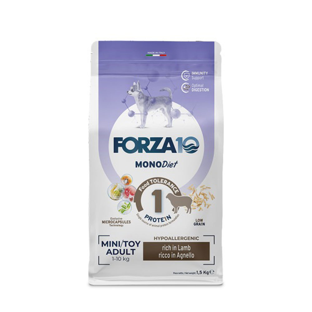 Сухой Корм Forza (Форза) 10 Dog Mini Toy Monodiet Low Grain Для Собак Мелких Пород При Аллергии Ягненок и Рис 1,5кг 13208