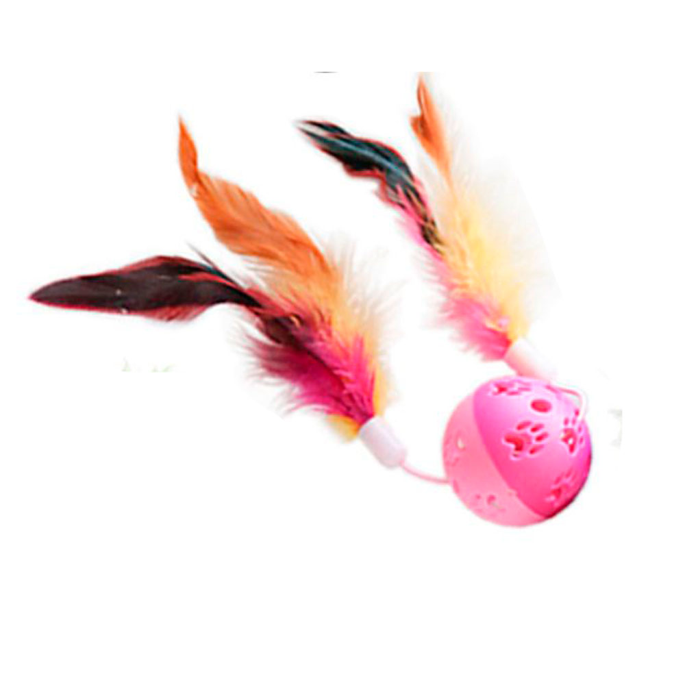 Игрушка M-Pets (М-Петс) Для Кошек Мяч с Бубенчиком и Перьями 5см 20603099