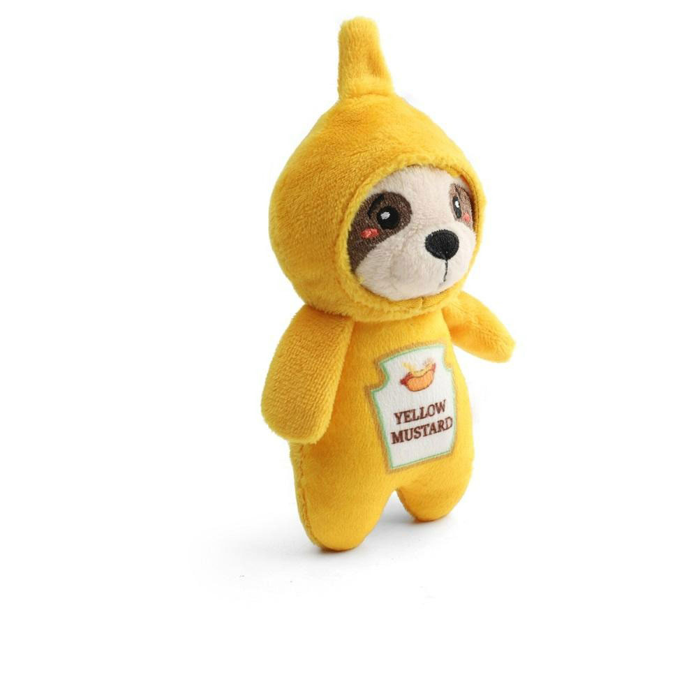 Игрушка Gigwi (Гигви) Для Собак Ленивец в Костюме Горчицы с Пищалкой Мягкая 130мм 85113