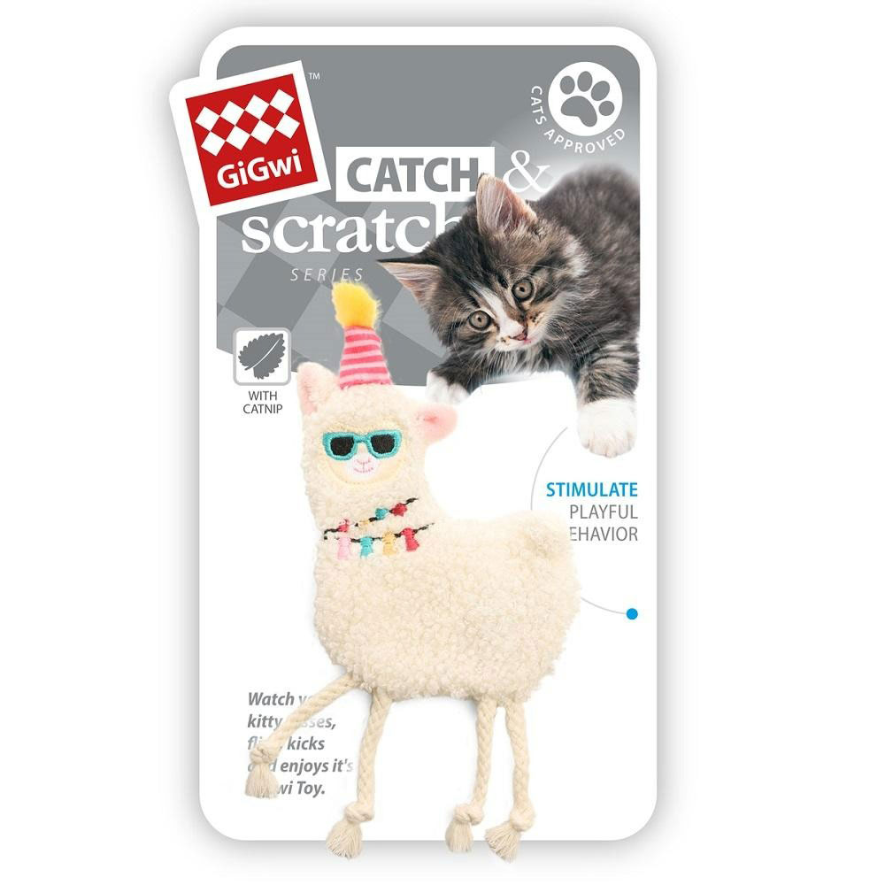 Игрушка Gigwi (Гигви) Для Кошек Лама с Кошачьей Мятой Мягкая 150мм 85116