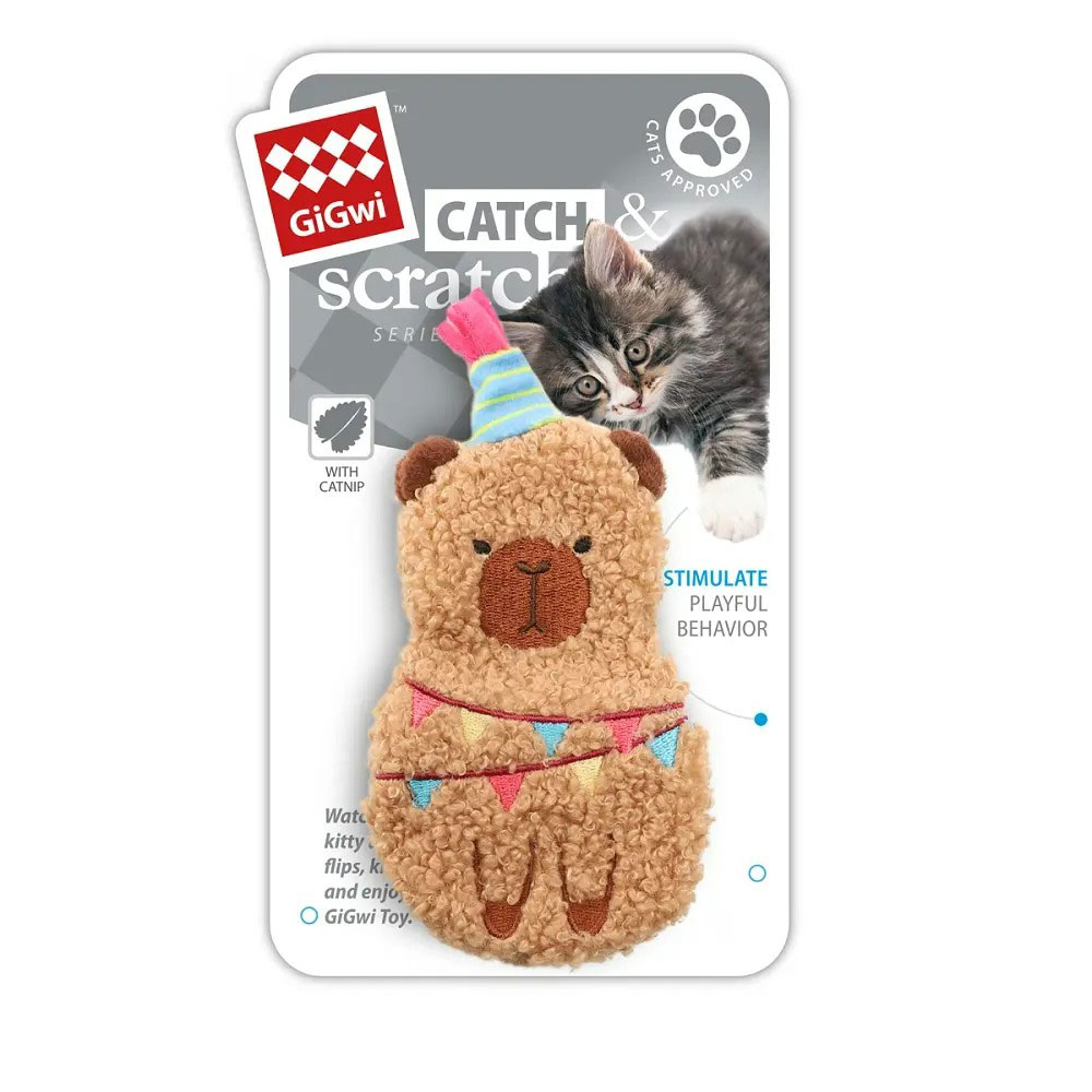 Игрушка Gigwi (Гигви) Для Кошек Капибара с Кошачьей Мятой Мягкая 160мм 85117
