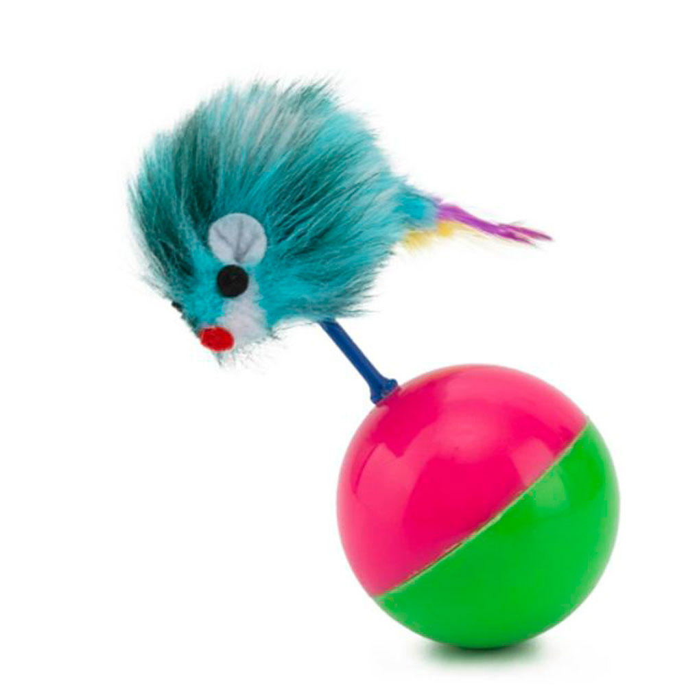 Игрушка Неваляшка Wogy (Воги) Для Кошек Мяч-Погремушка с Мышкой 30919-0251