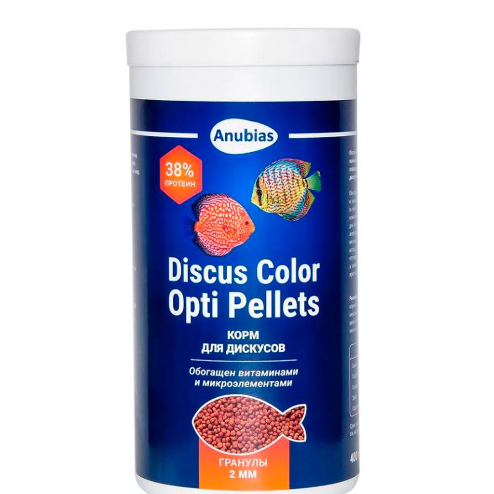 Корм для Рыб Anubias (Анубиас) Discuc Color Enhancing Opti Pellets 1000мл 400г Гранулы 2мм An-088399