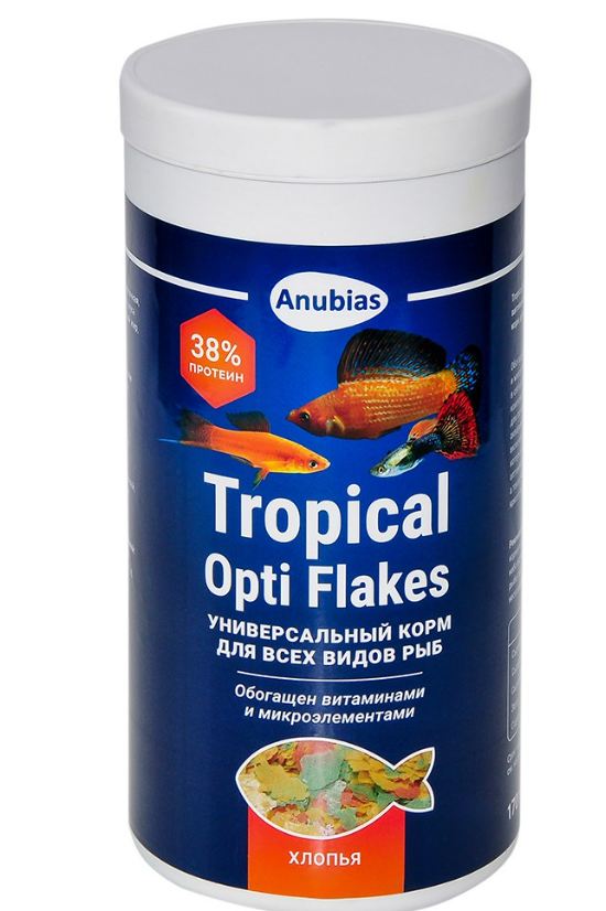 Корм для Рыб Anubias (Анубиас) Tropical Opti Flakes Хлопья 1000мл 170г An-088030