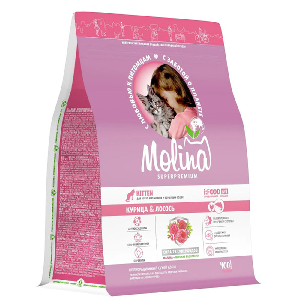 Сухой Корм Molina (Молина) Kitten Для Котят Курица и Лосось 400г 1060710
