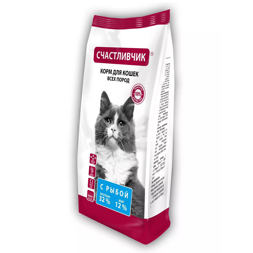 Сухой Корм Счастливчик Для Кошек Рыба 400г 4465
