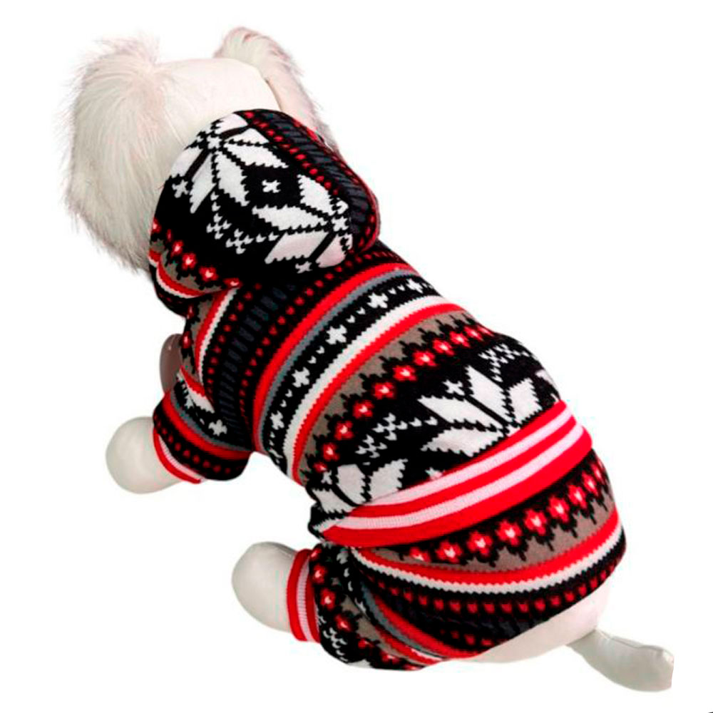 Комбинезон Pet Fashion (Пет Фешн) Для Собак Мелких Пород Скандинавия Р Xl Трикотаж Мех Красно-Черный
