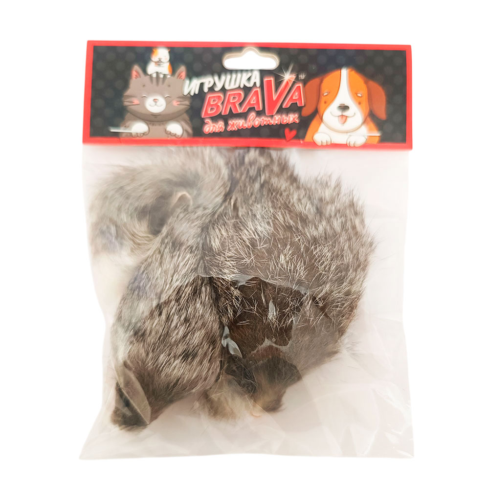 Игрушка Для Кошек Brava (Брава) Мышь Серая 10см 2шт Натуральный Мех Кролика 5104