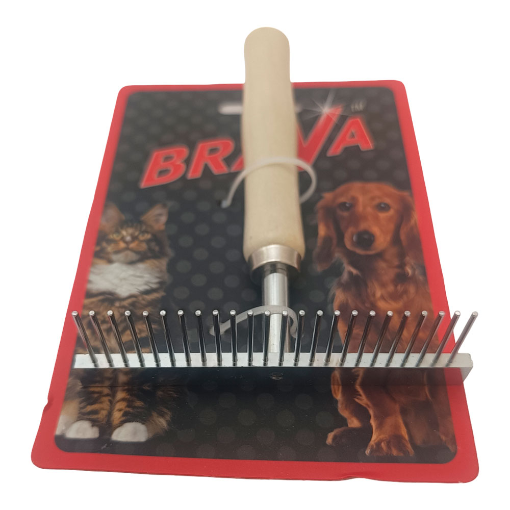 Расческа Для Кошек и Собак Brava (Брава) Грабли Деревянная Ручка 12,5*10см 9626