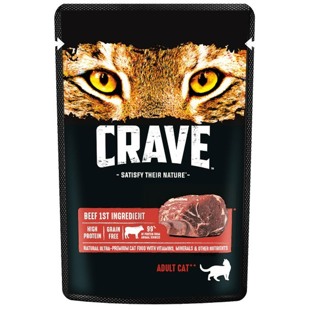 Влажный Корм Crave (Крэйв) Для Кошек Говядина в Желе 70г