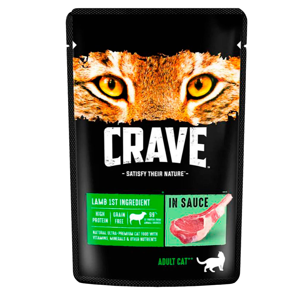 Влажный Корм Crave (Крэйв) Для Кошек в Соусе Ягненок 70г